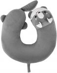 Подушка для шиї ARDESTO Travel Grey Cat 28х28см, поліуретанова піна, сірий
