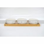 Набір соусників на підставці Ardesto Midori, 3шт., 160мл, порцеляна, бамбук