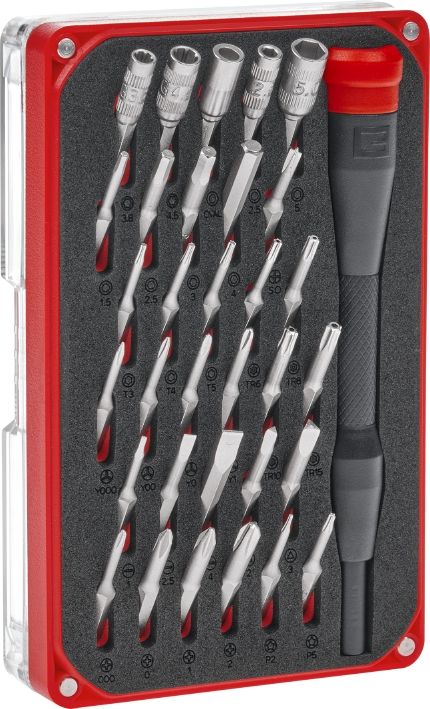Біти Einhell, набір 33шт,HEX, PH, RIBE, SL, Spline, Torx, 28мм, кейс