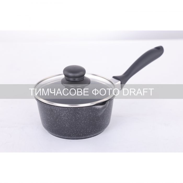 Ківш зі скляною кришкою Ardesto Gemini Anzio, 1.2л, алюміній, чорний