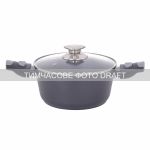 Каструля зі скляною кришкою Ardesto Gemini Bari, 2.5л, алюміній, чорний