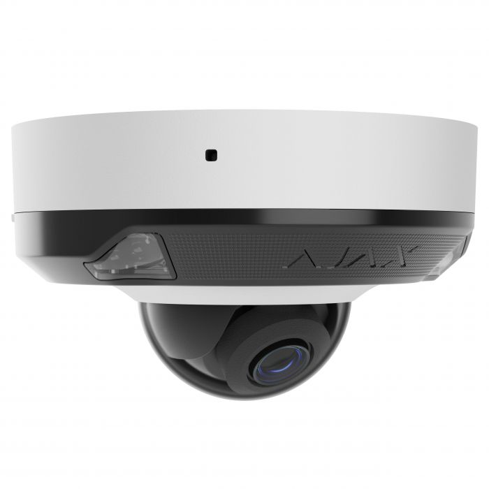 IP-Камера дротова Ajax DomeCam Mini HL white, 5мп, 2.8мм, гібридне підсвічування IR 35м, білий Led 50м, Poe, True WDR, IP 65, ІЧ 30м, аудіо, кут огляду 100° до 110°, міні купольна, біла