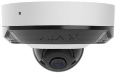 IP-Камера дротова Ajax DomeCam Mini HL white, 8мп, 4мм, гібридне підсвічування IR 15м, білий Led 15м, Poe, True WDR, IP 65, ІЧ 15м, аудіо, кут огляду 75° до 85°, міні купольна, біла
