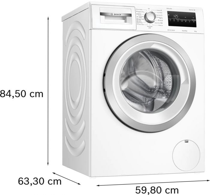 Пральна машина Bosch фронтальна, 8кг, 1200, A, 59см, дисплей, білий