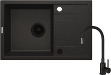 Набір для кухні Deante Corio, гранітна мийка з крилом + зміш. графіт