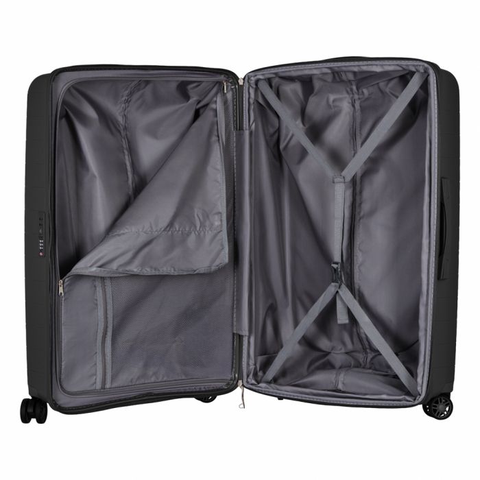 Валіза 2E, Aero, поліпропілен, велика, 99/119 л, TSA, 4 колеса, EXP, чорний