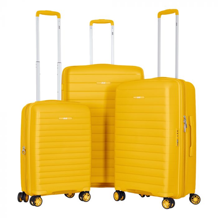 Валіза 2E, Aero, поліпропілен, середня, 63/78 л, TSA, 4 колеса, EXP, бурштиново-жовтий