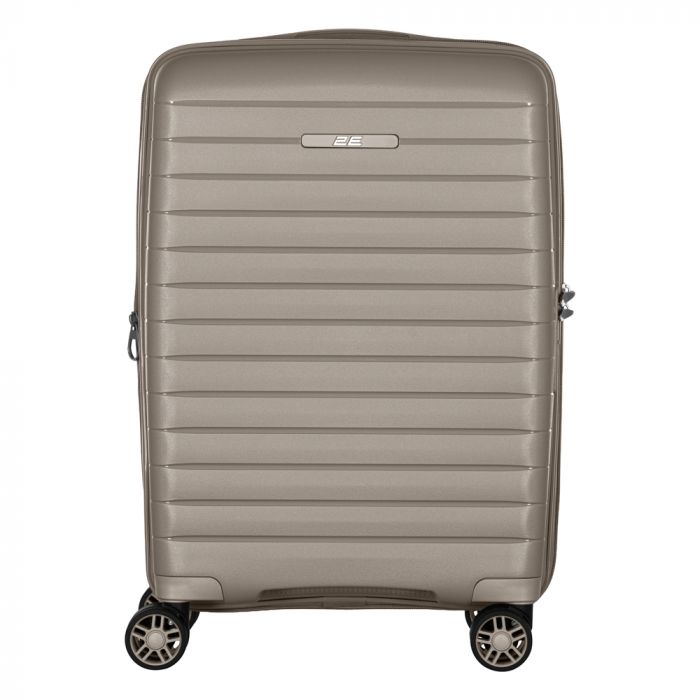 Валіза 2E, Aero, поліпропілен, мала, 35/44 л, TSA, 4 колеса, EXP, сіро-коричневий