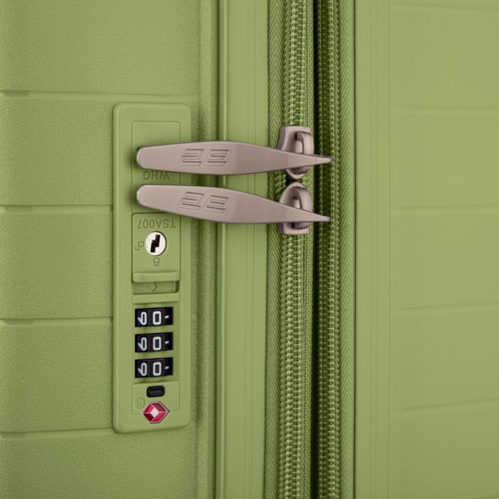 Валіза 2E, Aero, поліпропілен, мала, 35/44 л, TSA, 4 колеса, EXP, оливково-зелений