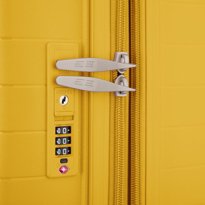 Валіза 2E, Aero, поліпропілен, мала, 35/44 л, TSA, 4 колеса, EXP, бурштиново-жовтий