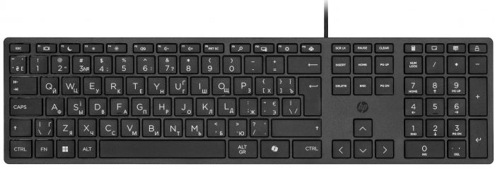 Клавіатура мембранна HP 320K, 109key, USB-A, EN/UK, чорний