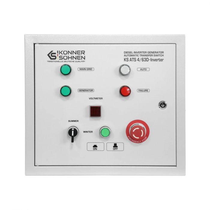 Блок автоматичного введення резерву Konner&Sohnen KS ATS 4/63D-Inverter, 230/400В, 230В 14,5кВт, 63А, 400В 41,5кВт, IP21, 9,3кг