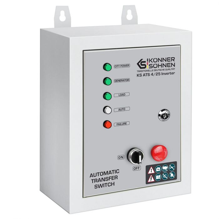 Блок автоматичного введення резерву (АВР) Konner&Sohnen KS ATS 4/25 Inverter, 230-400В, 5.75(11.5)кВт, 25(50)А, 13кВт, 5.75кг