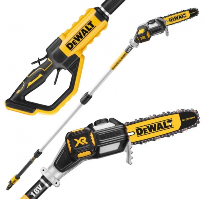 Висоторіз ланцюговий акумуляторний DeWalt безщітковий 18В шина 20см штанга 180-280см 4.0кг без АКБ та ЗП