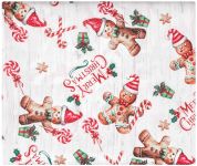 Скатертина Ardesto Christmas Gingerbread 120х140см, 100% поліестер, червоний