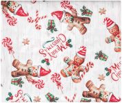 Скатертина Ardesto Christmas Gingerbread 140х180см, 100% поліестер, червоний