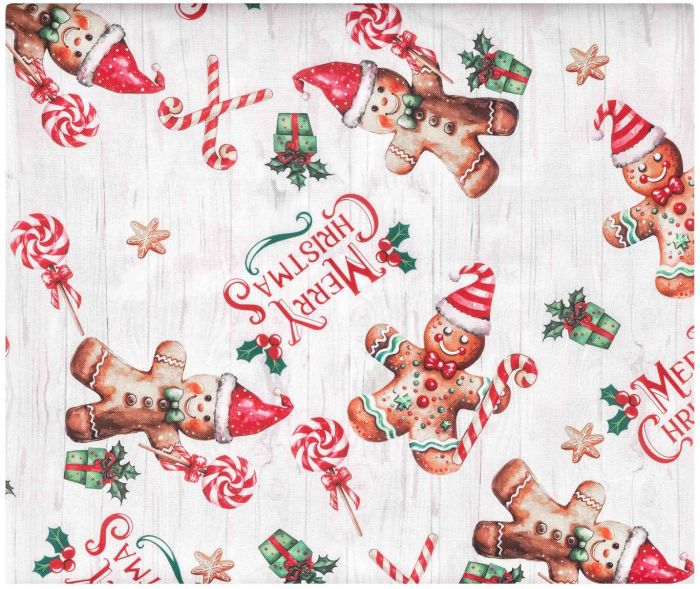 Скатертина Ardesto Christmas Gingerbread 140х180см, 100% поліестер, червоний