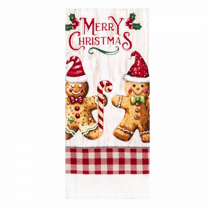 Набір рушничків для кухні Ardesto Christmas Gingerbread 38х63см, 2шт, 100% бавовна, червоний