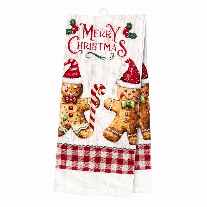 Набір рушничків для кухні Ardesto Christmas Gingerbread 38х63см, 2шт, 100% бавовна, червоний
