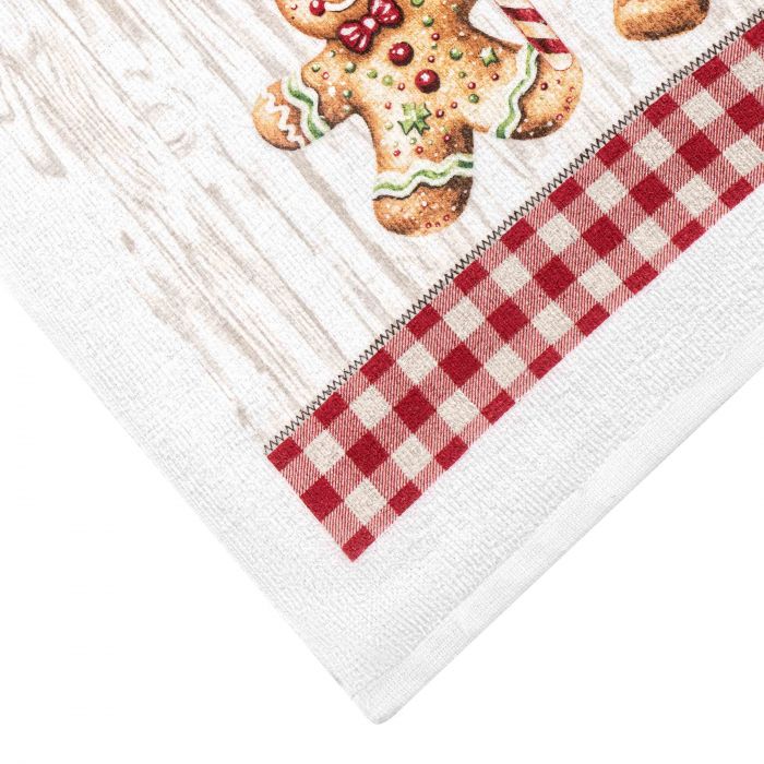 Набір рушничків для кухні Ardesto Christmas Gingerbread 38х63см, 2шт, 100% бавовна, червоний