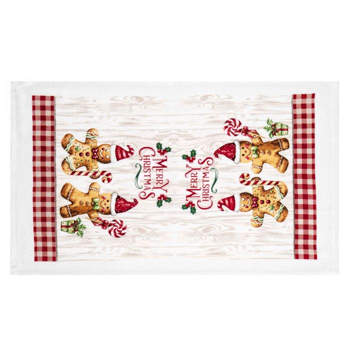 Набір рушничків для кухні Ardesto Christmas Gingerbread 38х63см, 2шт, 100% бавовна, червоний