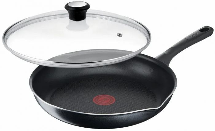 Сковорода з кришкою Tefal Day by Day, 20см, з кришкою, алюміній, бакеліт, скло, чорний