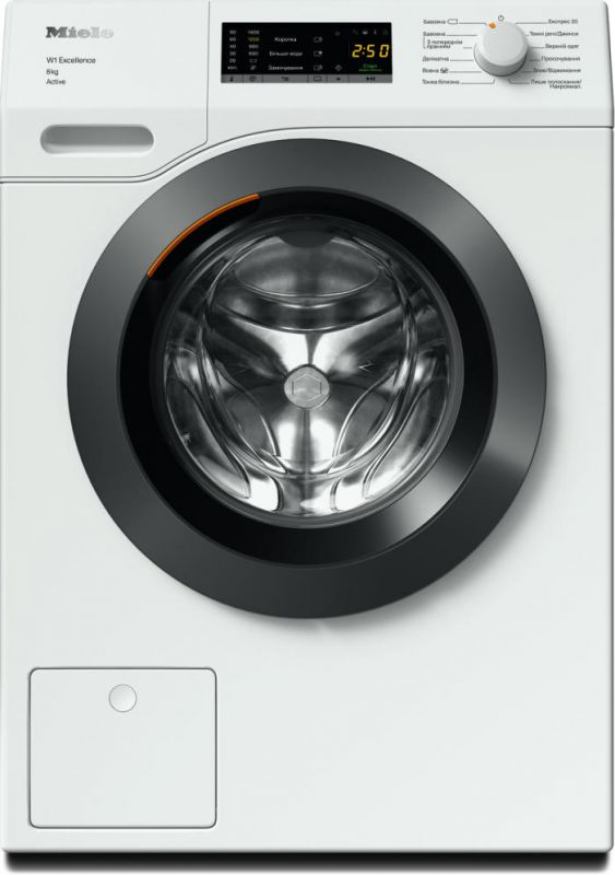 Пральна машина Miele WEA 135 WCS фронтальна, 8кг, 1400, A+++, 63.6см, дисплей, інвертор, люк сірий, білий
