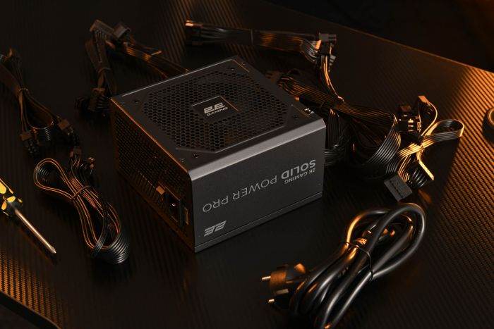 Блок живлення 2E GAMING Solid Power Pro ATX3.1 GEN5.0  (650W), >85%, 80+ Bronze, 120мм, 1xMB 24pin(20+4), 2xCPU 8pin(4+4), 3xMolex, 6xSATA, 4xPCIe 8pin(6+2), 1x12VHPWR, Semi Modular Блок живлення 2E GAMING Solid Power Pro ATX3.1 GEN5.0  (650W), >85%, 80+ Bronze, 120мм, 1xMB 24pin(20+4), 2xCPU 8pin(4+4), 3xMolex, 6xSATA, 4xPCIe 8pin(6+2), 1x12VHPWR, Semi Modular