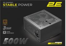 Блок живлення 2E GAMING Stable Power ATX3.1 (500W), >85%, 80+ Bronze, 120мм, 1xMB 24pin(20+4), 2xCPU 8pin(4+4), 3xMolex, 6xSATA, 2xPCIe 8pin(6+2)