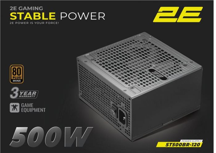 Блок живлення 2E GAMING Stable Power ATX3.1 (500W), >85%, 80+ Bronze, 120мм, 1xMB 24pin(20+4), 2xCPU 8pin(4+4), 3xMolex, 6xSATA, 2xPCIe 8pin(6+2) Блок живлення 2E GAMING Stable Power ATX3.1 (500W), >85%, 80+ Bronze, 120мм, 1xMB 24pin(20+4), 2xCPU 8pin(4+4), 3xMolex, 6xSATA, 2xPCIe 8pin(6+2)