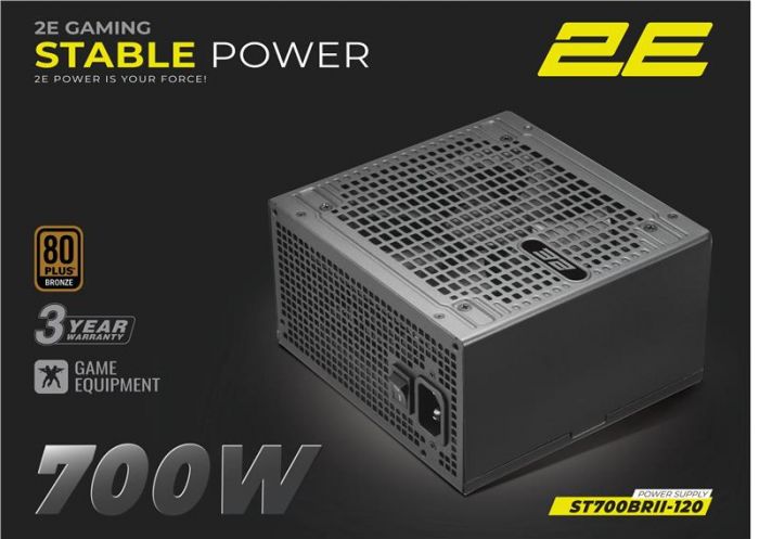 Блок живлення 2E GAMING Stable Power Pro ATX3.1 GEN5.0 (700W), >85%, 80+ Bronze, 120мм, 1xMB 24pin(20+4), 2xCPU 8pin(4+4), 3xMolex, 6xSATA, 4xPCIe 8pin(6+2), 1xPCIe GEN5 16pin Блок живлення 2E GAMING Stable Power Pro ATX3.1 GEN5.0 (700W), >85%, 80+ Bronze, 120мм, 1xMB 24pin(20+4), 2xCPU 8pin(4+4), 3xMolex, 6xSATA, 4xPCIe 8pin(6+2), 1xPCIe GEN5 16pin