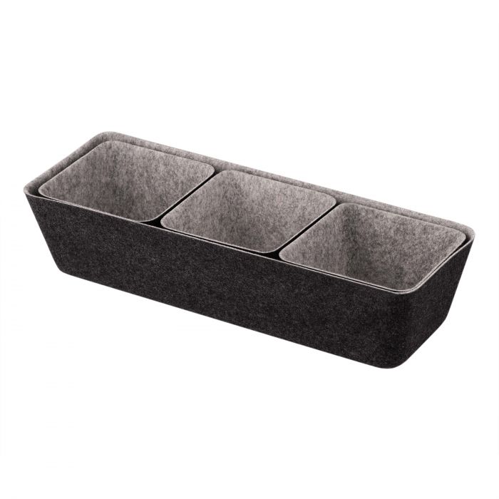 Набір контейнерів Ardesto Prestigio 4 предмети, 38.5x13.5x9cm/12x12x8.5см, фетр, сірий Набір контейнерів Ardesto Prestigio 4 предмети, 38.5x13.5x9cm/12x12x8.5см, фетр, сірий