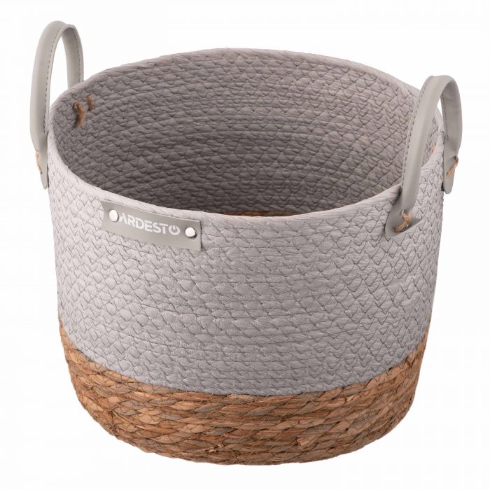 Кошик Ardesto Minimalism 28х28х22см, паперовий шпагат, рогожка, сірий Кошик Ardesto Minimalism 28х28х22см, паперовий шпагат, рогожка, сірий