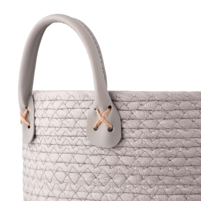 Кошик Ardesto Minimalism 28х28х22см, паперовий шпагат, рогожка, сірий Кошик Ardesto Minimalism 28х28х22см, паперовий шпагат, рогожка, сірий