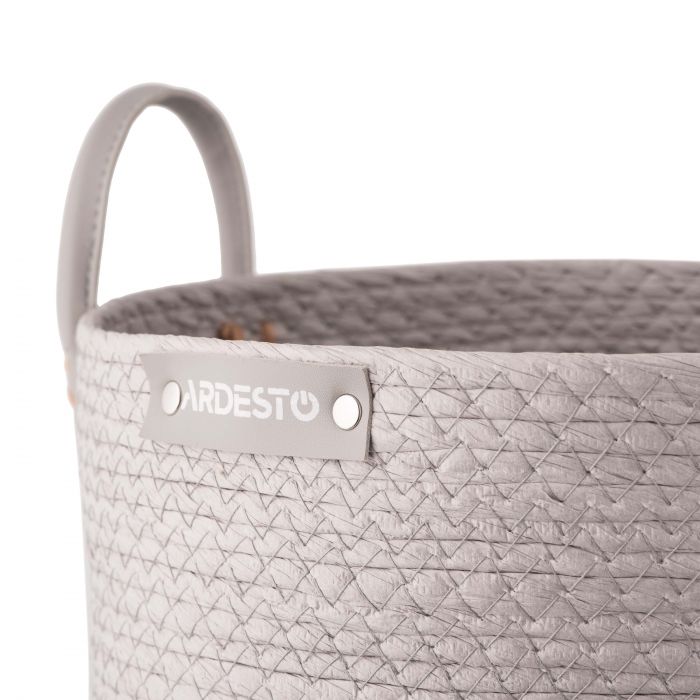 Кошик Ardesto Minimalism 23х23х19см, паперовий шпагат, рогожка, сірий Кошик Ardesto Minimalism 23х23х19см, паперовий шпагат, рогожка, сірий