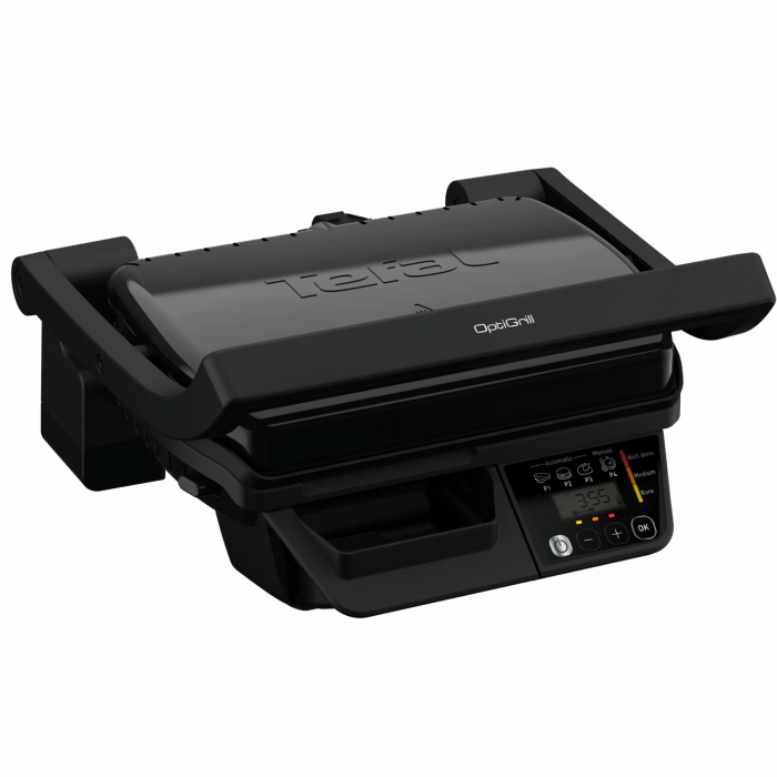 Гриль Tefal прижимний Optigrill , 2000Вт, з`ємні пластини, метал, чорний