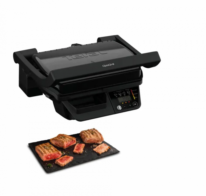Гриль Tefal прижимний Optigrill , 2000Вт, з`ємні пластини, метал, чорний