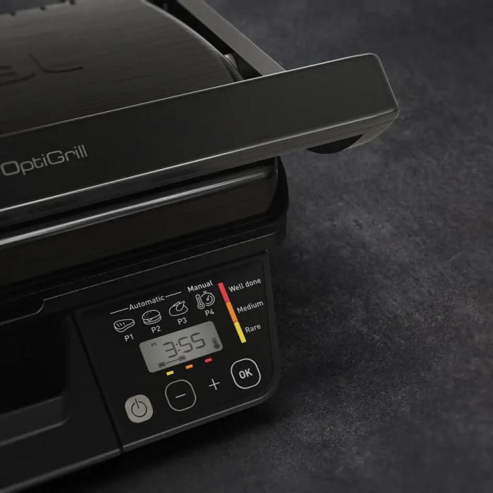 Гриль Tefal прижимний Optigrill , 2000Вт, з`ємні пластини, метал, чорний