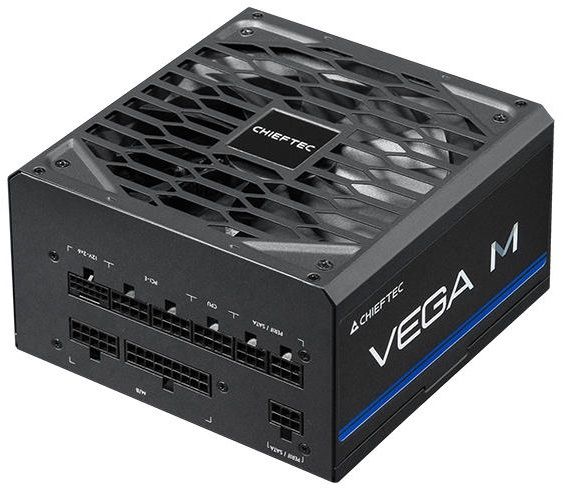 Блок живлення CHIEFTEC Vega M (1000W), >90%, 80+ Gold, 135мм FDB, 1xMB 24pin(20+4), 2xCPU 8pin(4+4), 3xMolex, 6xSATA, 4xPCIe 8pin(6+2), 1xPCIe GEN5 16pin, Fully Modular