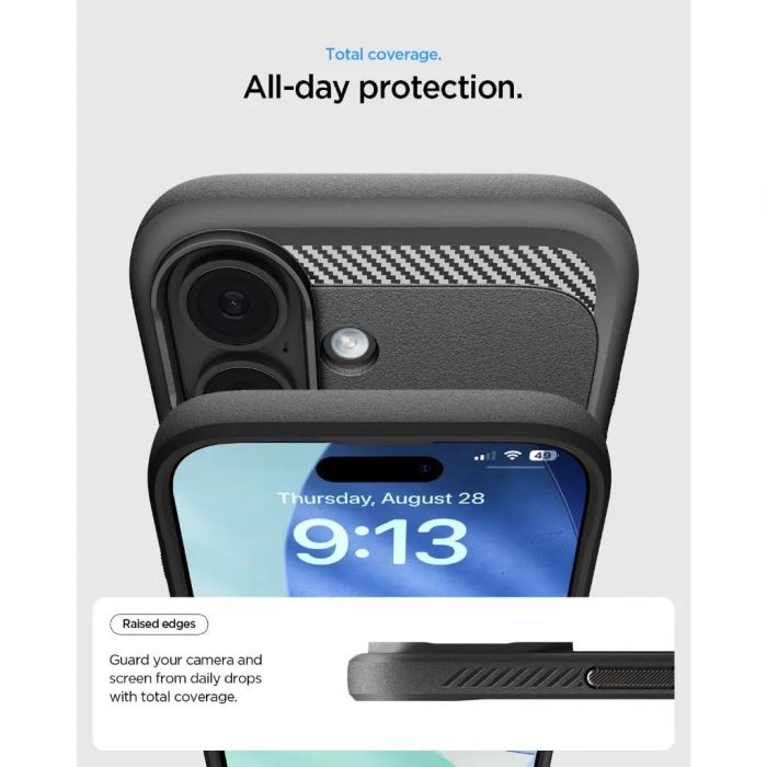 Чохол Spigen для iPhone 17, Rugged Armor MagFit, Matte Black