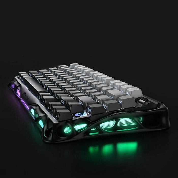 Клавіатура механічна GravaStar Mercury K1 80keys, GravaStar x Kailh Cheery Pink, EN/UKR, BT/WL/USB, чорний