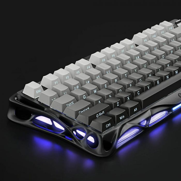 Клавіатура механічна GravaStar Mercury K1 80keys, GravaStar x Kailh Cheery Pink, EN/UKR, BT/WL/USB, чорний