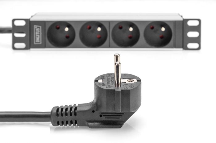 Пристрій розподілу електроживлення DIGITUS 10" 1U, 16A, 230V 4xSchuko, вилка Schuko