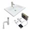 Набір для ванної кімнати, раковина, умивальник Adamant FLATE 60, штучний камінь, прямокут., з сифоном Click-Clack + змішувач Набір для ванної кімнати, раковина, умивальник Adamant FLATE 60, штучний камінь, прямокут., з сифоном Click-Clack + змішувач
