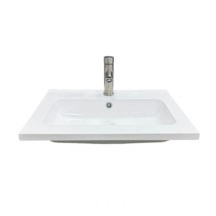 Набір для ванної кімнати, раковина, умивальник Adamant FLATE 60, штучний камінь, прямокут., з сифоном Click-Clack + змішувач Набір для ванної кімнати, раковина, умивальник Adamant FLATE 60, штучний камінь, прямокут., з сифоном Click-Clack + змішувач