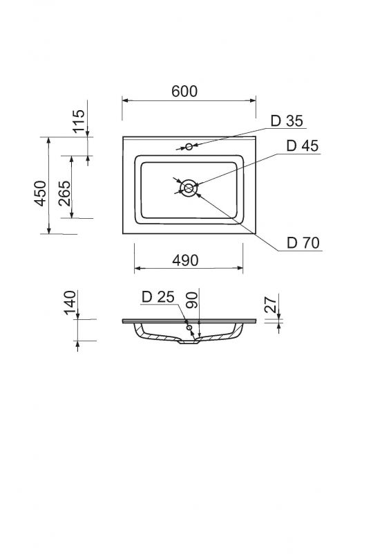 Набір для ванної кімнати, раковина, умивальник Adamant FLATE 60, штучний камінь, прямокут., з сифоном Click-Clack + змішувач Набір для ванної кімнати, раковина, умивальник Adamant FLATE 60, штучний камінь, прямокут., з сифоном Click-Clack + змішувач
