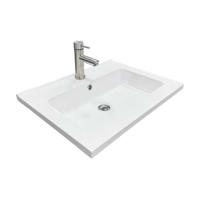 Набір для ванної кімнати, раковина, умивальник Adamant FLATE 60, штучний камінь, прямокут., з сифоном Click-Clack + змішувач Набір для ванної кімнати, раковина, умивальник Adamant FLATE 60, штучний камінь, прямокут., з сифоном Click-Clack + змішувач