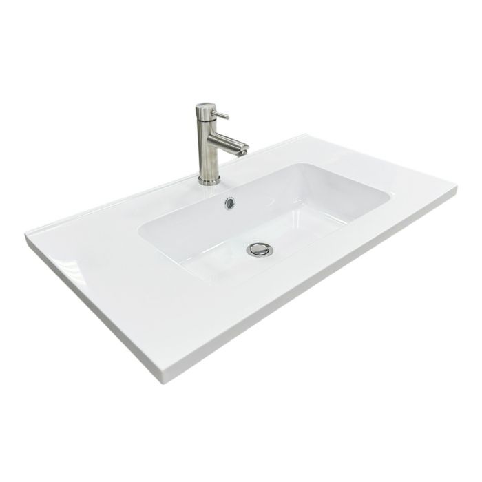 Набір для ванної кімнати, раковина, умивальник Adamant FLATE 80, штучний камінь, прямокут., з сифоном Click-Clack + змішувач Набір для ванної кімнати, раковина, умивальник Adamant FLATE 80, штучний камінь, прямокут., з сифоном Click-Clack + змішувач