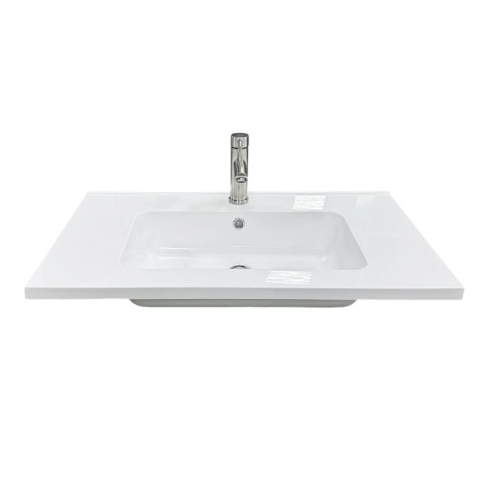 Набір для ванної кімнати, раковина, умивальник Adamant FLATE 80, штучний камінь, прямокут., з сифоном Click-Clack + змішувач Набір для ванної кімнати, раковина, умивальник Adamant FLATE 80, штучний камінь, прямокут., з сифоном Click-Clack + змішувач