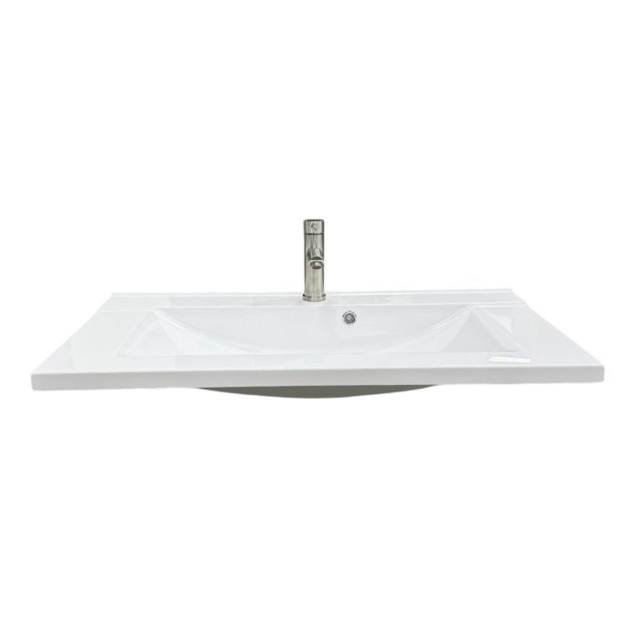 Набір для ванної кімнати, раковина, умивальник Adamant QUANTO 90, штучний камінь, прямокут., з сифоном Click-Clack + змішувач Набір для ванної кімнати, раковина, умивальник Adamant QUANTO 90, штучний камінь, прямокут., з сифоном Click-Clack + змішувач